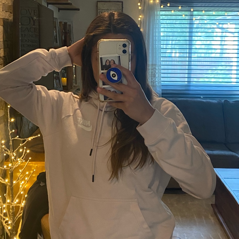 Baby pink Nike hooded sweatshirt